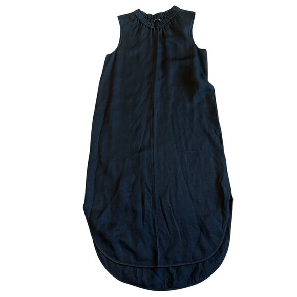 Lee Mathews Black Sleeveless Shift Dress Round Hem Crew Neck Size 2 Medium Women - Picture 1 of 10